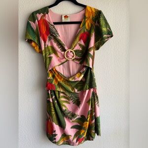 FARM Rio Mini Dress - Pink Cocoa Forest Size S